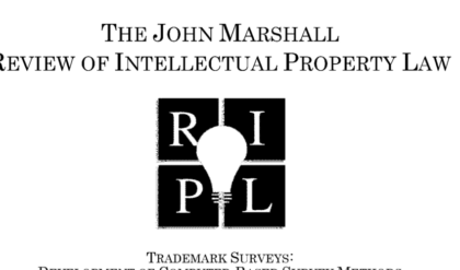 Trademark Infringement Survey John Marshall Review of Intellectual Property Law